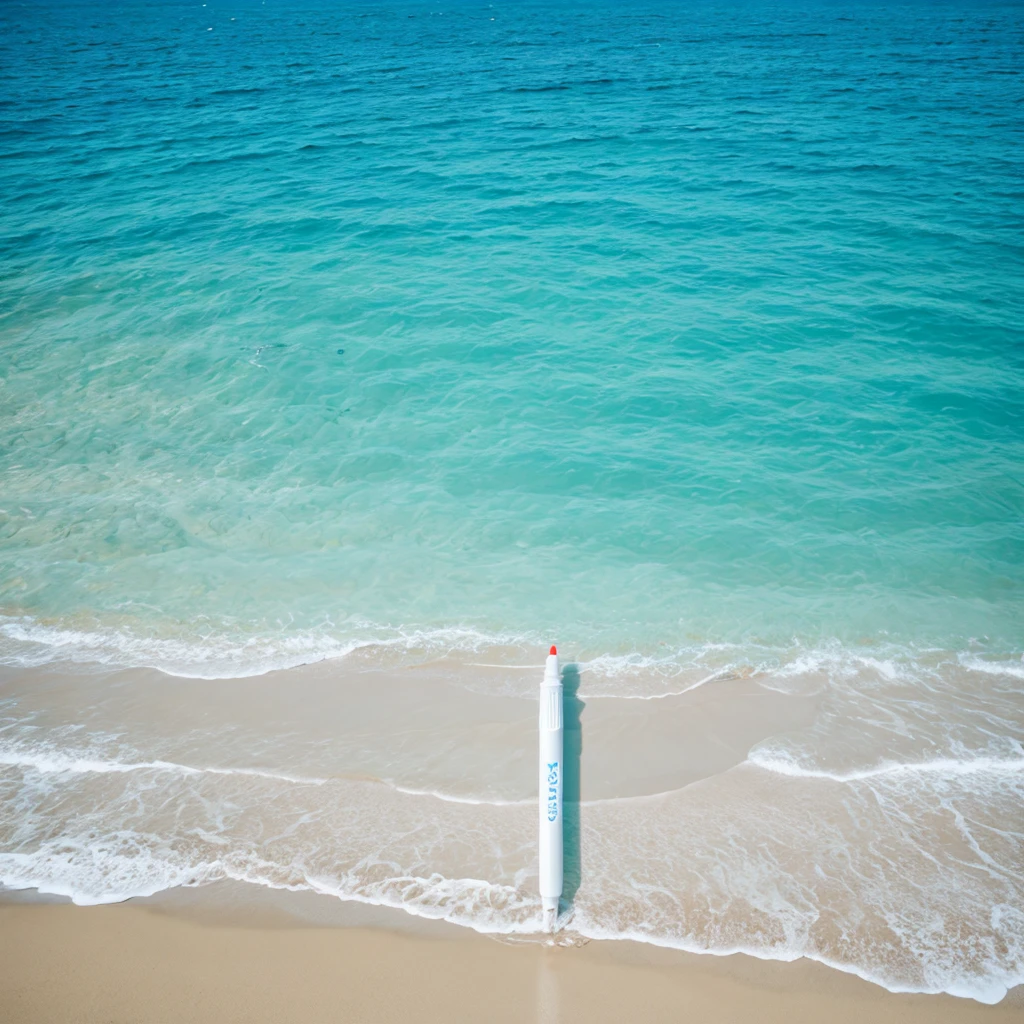 perfectly clear ocean meets perfectly clean white minimalist marker