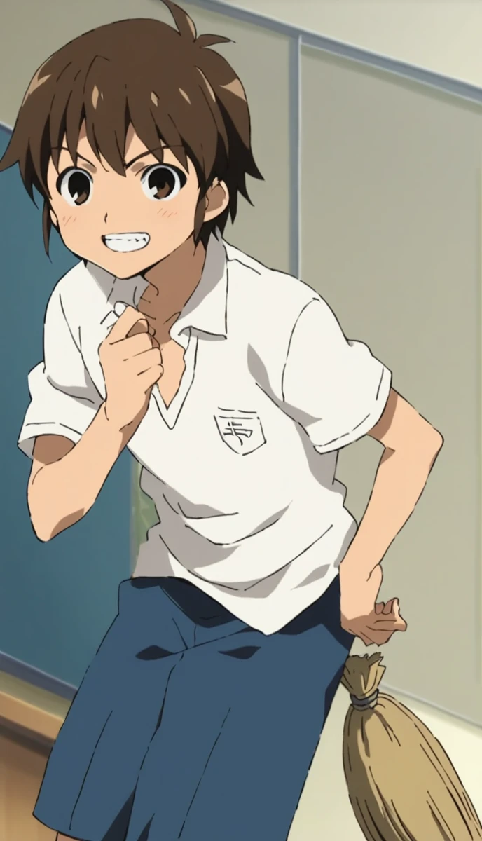 1人のboy, Handa Shinichi, Brown Hair, Brown eyes, , Pause, View your viewers, score_9, score_8_superior, score_7_superior, score_6_superior, score_5_superior, score_4_superior, sauce_anime, 1人のboy, Handa Shinichi, Brown Hair, Brown eyes, Pause, anime, 一人のboy, Handa Shinichi, Brown Hair, Brown eyes, stop temporarily, smile, View your audience, Cartoon man with a broom, Man with a broom, 床をcleaningする, juvenile, doing hard work, Using a broom, High quality illustrations, , classroom、boy、cleaning、cleaning当番、housework、anime, 一人のboy, Handa Shinichi, Brown Hair, Brown eyes,stand、床をほうきでcleaningする、evening、1人のboy、Concept art illustration、The background is the main、evening、Thteeth illustration teeth、ゴミでいっぱいの部屋に立っているかわいいboy、It depicts a moment of rage at the situation.。he、Holding cleaning tools in teethぁnd、その目teeth怒りに燃えている。among them、Old magazines、leftovers、Lots of unused home appliances。 but、The most notable teeth、he gives off「The last mysterious high-energy object」teeth。Thteeth energy body teeth、heの体から解放された、Has the power to erase garbage in a room in an instant。teethぁ、emit a pale light、Tteethぁt light teeth in the corner of the room々It teethぁs been delivered to。 Thteeth moment、ゴミteeth燃え尽きる、Clean your room in an instant。 and、At its heart teeth、Anger subsides、A boy with a satteethfied expression teeth standing。