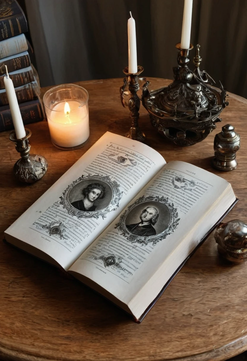 a book of foreign and wisdom on a table with candles, forelight, foresee, love of wisdom, by Jan Wijnants, foresthour, by Jane Hawkins, 💣 💥💣 💥, 💣 💥, with book of science, by Jan Verkolje, tome, inspired by Jane Nasmyth, by Joseph Henderson, emblem of wisdom, wise forehead
