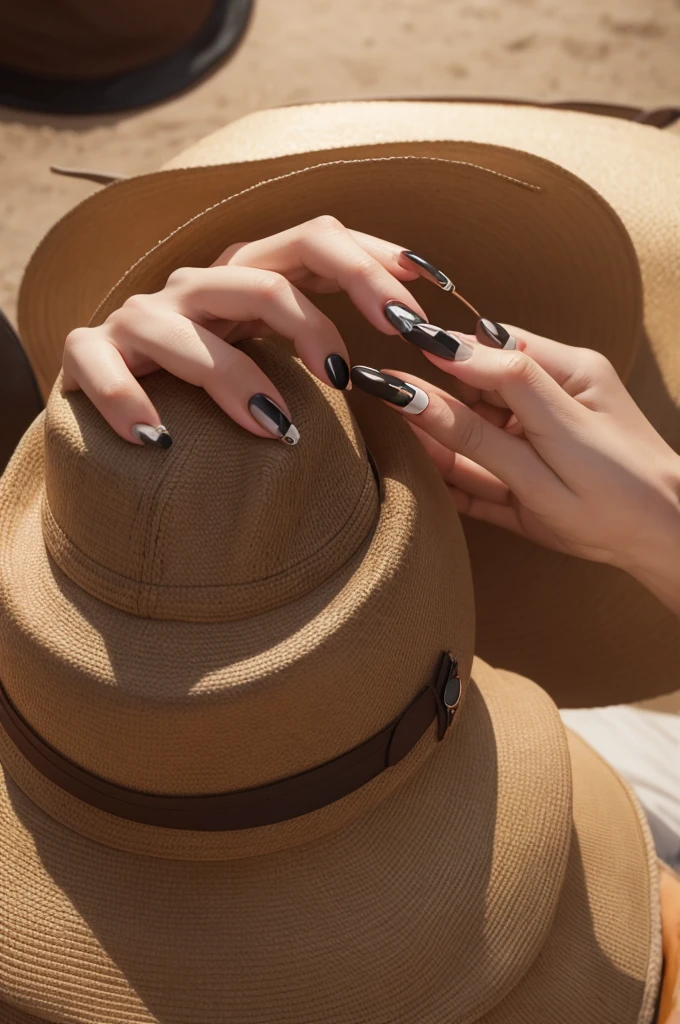 animated nail with country hat