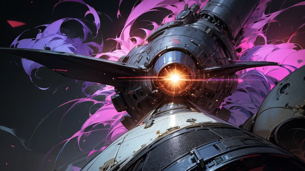 Please help me generate a background image about the nuclear explosion era,The main colors are blue, purple and black,Full of technology,A feeling of time travel