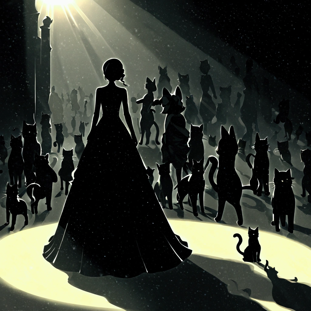 score 9, source anime, no human, animal, cat, silhouette, glowing eyes, sunlight, hyper detailed, 8k, masterpiece,