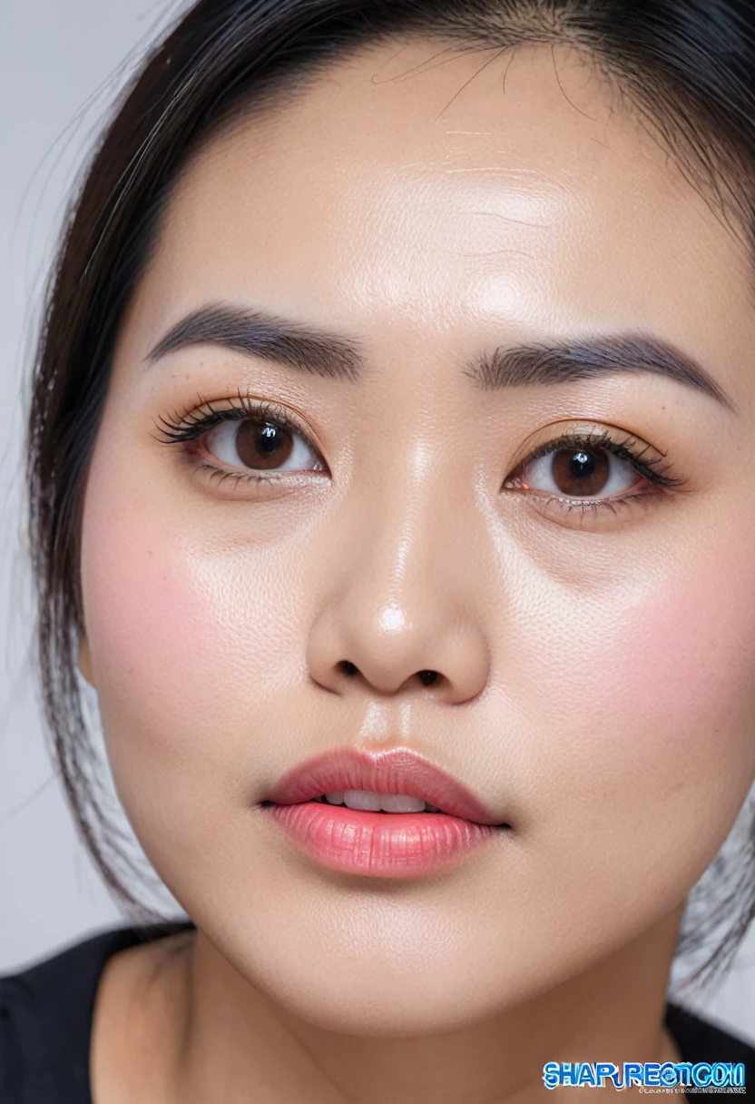((( Vietnamese girl's face ))), 40 years old, not pretty face, sharp eyes, beautiful eyebrows, mole under mouth, high resolution ( 32k