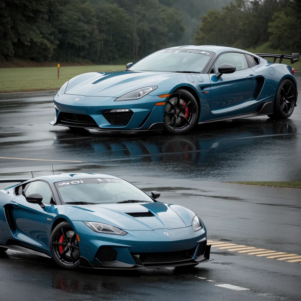 sports car in the rain wallpaper