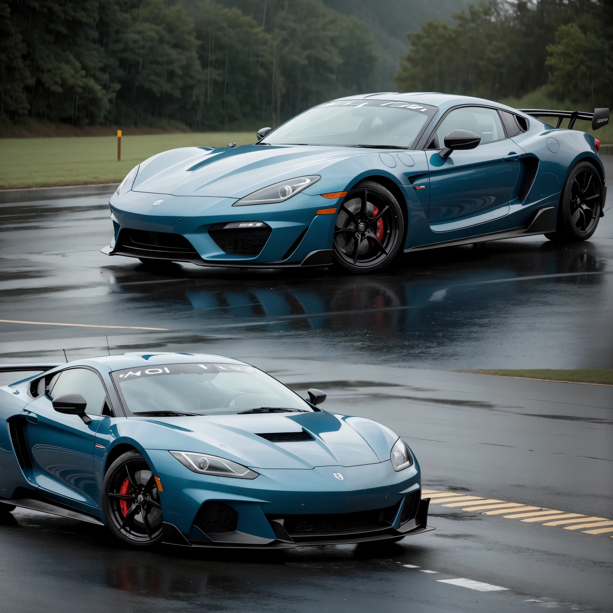 sports car in the rain wallpaper