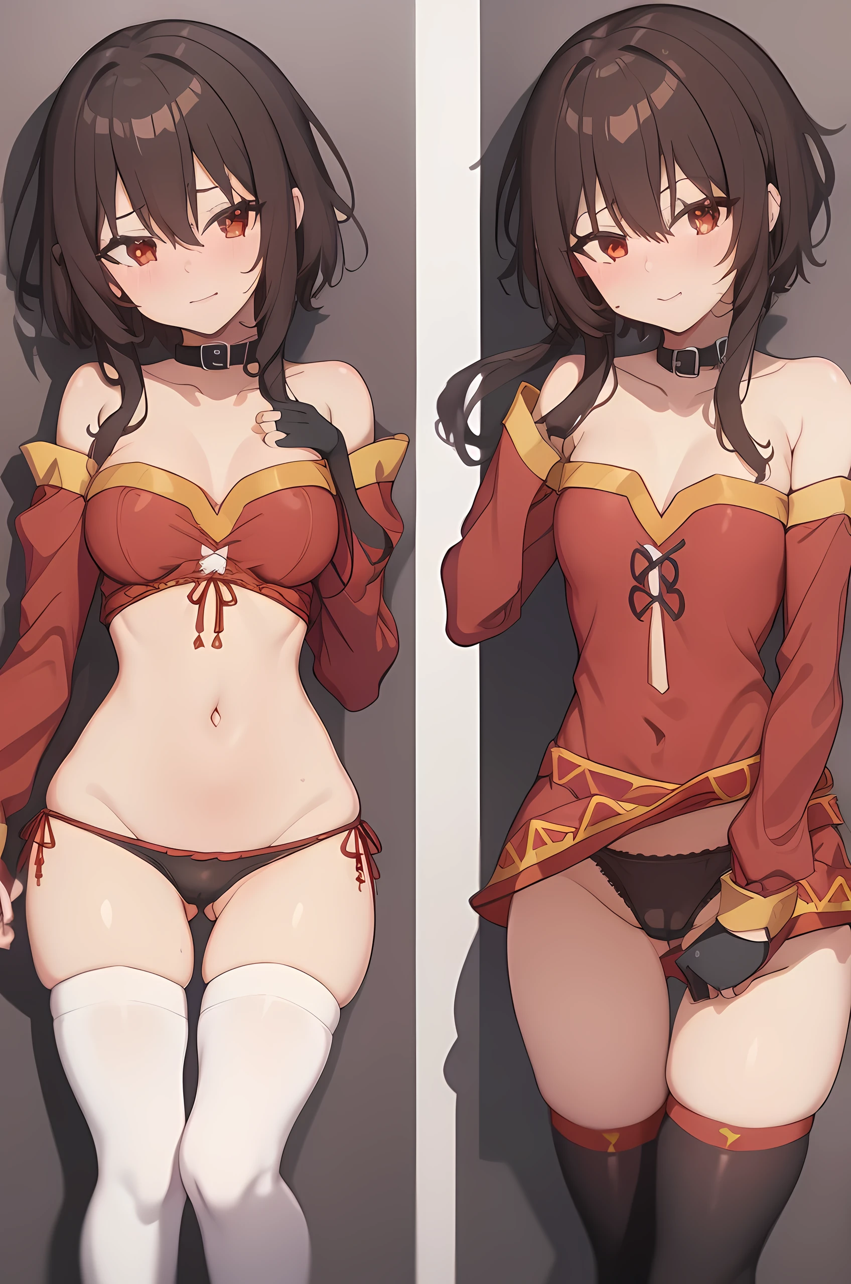 Megumin, KonoSuba, nsfw,  breasts, showing cute nipples, Showing tight shaves pussy, sexy, playboy bunny suit