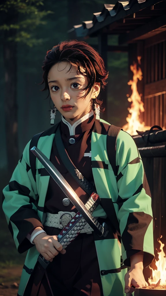 Anime character Zenitsu Agatsuma with a sword on the background of fire and water, mist, Earrings, Cute guy in Demon Slayer art, Demon Slayer Art Style, demon slayer rui fanart, badass anime 8 k, Demon Slayer, Anime Key Art, 4 k manga wallpapers, kimetsu no yaiba, anime wallaper, Ultra Transparent, Ultra Detailed, very extremely beautiful, anime epic artwork, Anime Art Wallpapers 8K, Local Art