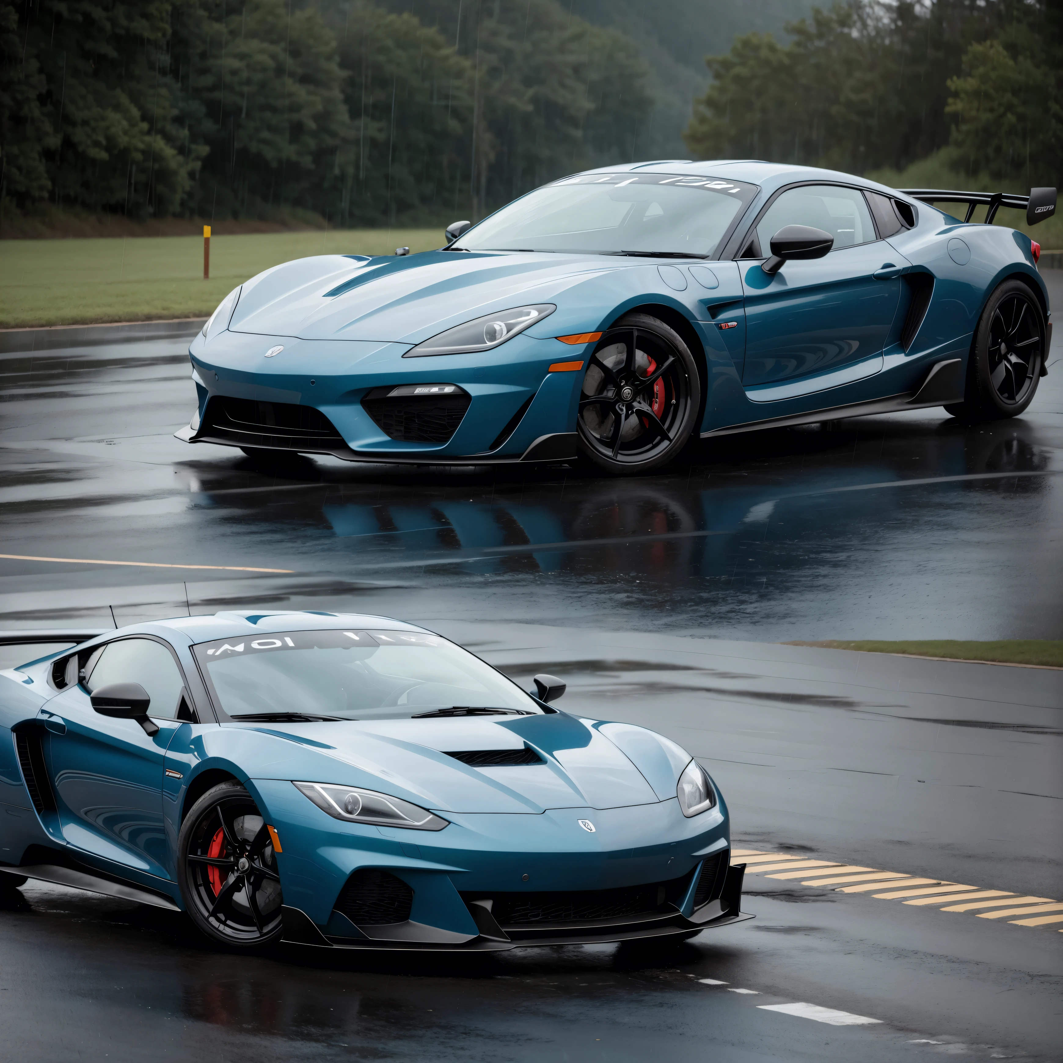 sports car in the rain wallpaper