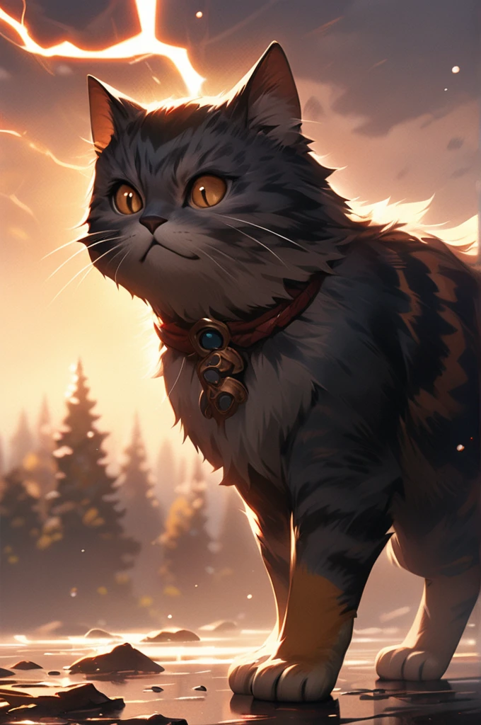 ((Best quality)), ((masterpiece)), (detailed), lightning cat