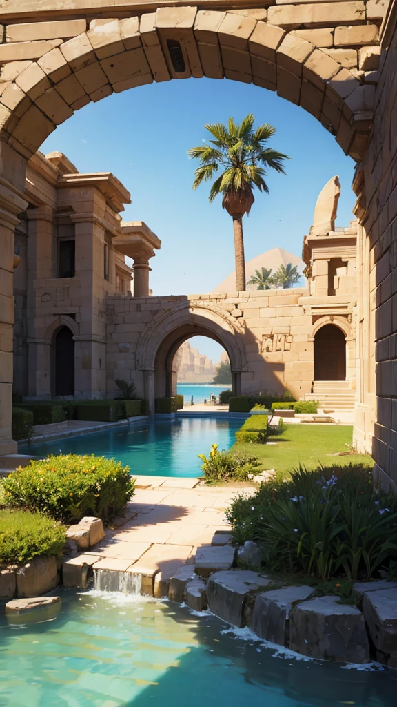 oasis landscape of mystical ancient egypt