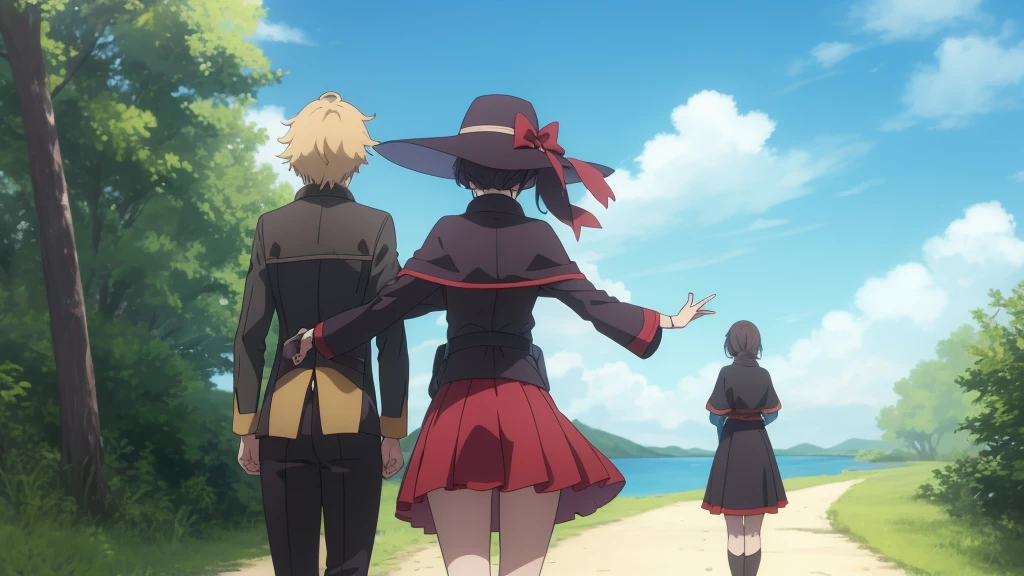 The three of us advance, brimming with anticipation for what lies ahead. It appears that an extraordinary anime-like adventure awaits us, replete with mysteries, enchantment, and enduring camaraderie.