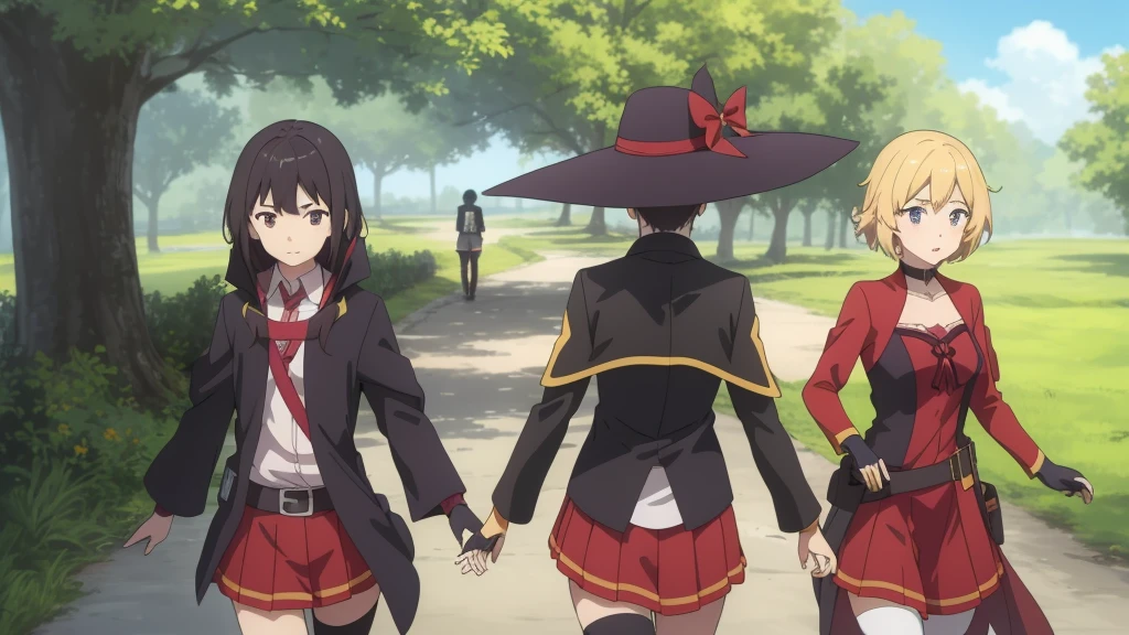 The three of us advance, brimming with anticipation for what lies ahead. It appears that an extraordinary anime-like adventure awaits us, replete with mysteries, enchantment, and enduring camaraderie.