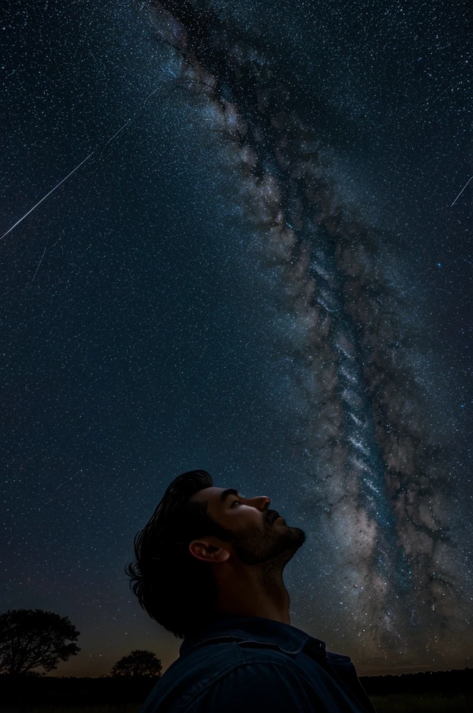 Man Looking up at the stars 