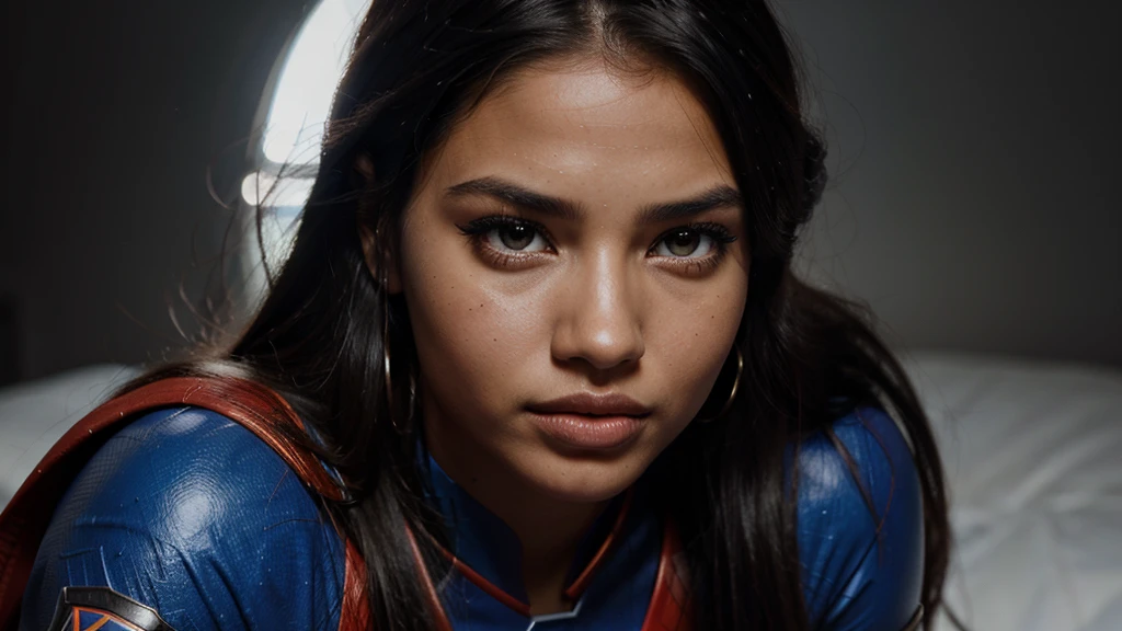 Young Adriana Lima, Sarah Kerrigan, Supergirl, big lips, long eyelashes, smoky makeup, dark skin, small nose.