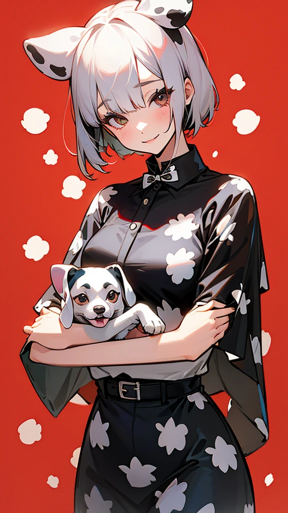 Dog ears、Dalmatian pattern、girl