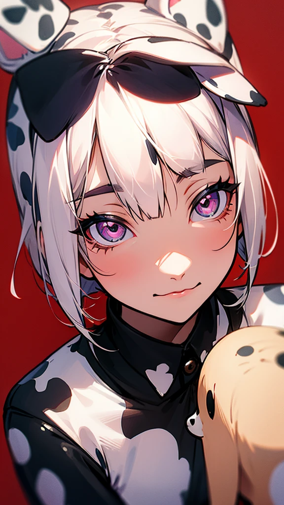 Dog ears、Dalmatian pattern、girl