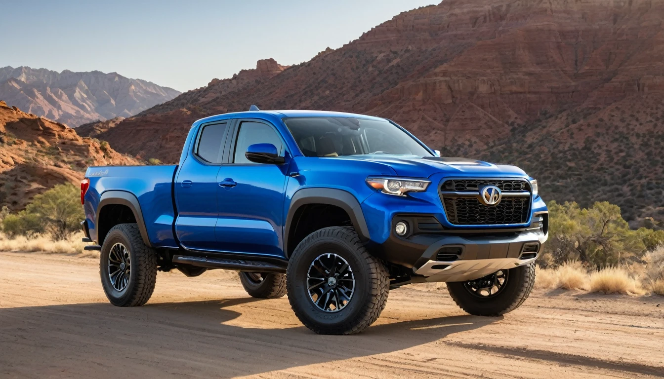 Heavy Utah (2019)

Category: American standard pickup truck
Production Period: 2019

Technical description:

Engine: 5.7L V8, 395 hp
Transmission: 8-speed automatic
Drive: Rear or all-wheel drive
Suspension: Independent at the front, rigid axle with coil springs at the rear
Brakes: Ventilated discs on all four wheels with ABS
Weight: Approximately 2,500 kg
Load Capacity: 1,000 kg
Maximum Speed: 200 km/h
Fuel Consumption: 18 mpg (miles per gallon)
Appearance:
The Heavy Utah was a modern, rugged pickup truck designed to take on any challenge. Its bodywork displayed aggressive and muscular lines, with a wide and imposing front grille, narrow LED headlights and a raised hood with pronounced creases. The sides were sculpted with character lines and a raised beltline, while large wheels and high-profile tires reinforced off-road capability.

The bucket was spacious and functional, with tie-down hooks and bucket protection to facilitate cargo transport. The rear featured vertical LED taillights and a robust bumper with integrated steps. The Heavy Utah was available in modern and attractive colors such as metallic blue, red, dark gray and black.

Inside:
The Heavy Utah's interior combined durability with modern comfort. The seats were upholstered in high-quality leather, with electrical adjustments and heating. The digital instrument cluster included a high-resolution touchscreen for the infotainment system, compatible with Apple CarPlay and Android Auto. The multifunction steering wheel, dual-zone automatic climate controls and premium sound system ensured a comfortable and enjoyable driving experience. Clever storage compartments and high-quality materials completed the truck's sophisticated and practical ambiance.