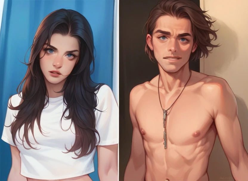 A gorgeous couple, detailed face, doing photo shoot 