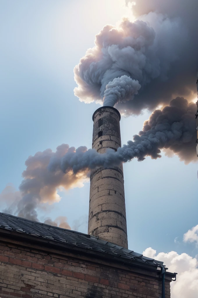 A factory chimney belching smoke
