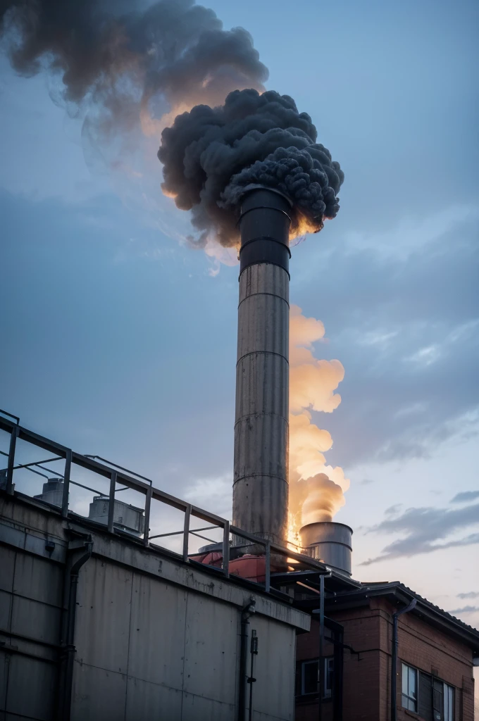 A factory chimney belching smoke