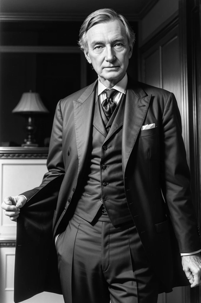 Photo of Rockefeller looking at the camera in a suit with a classic 19th century haircut