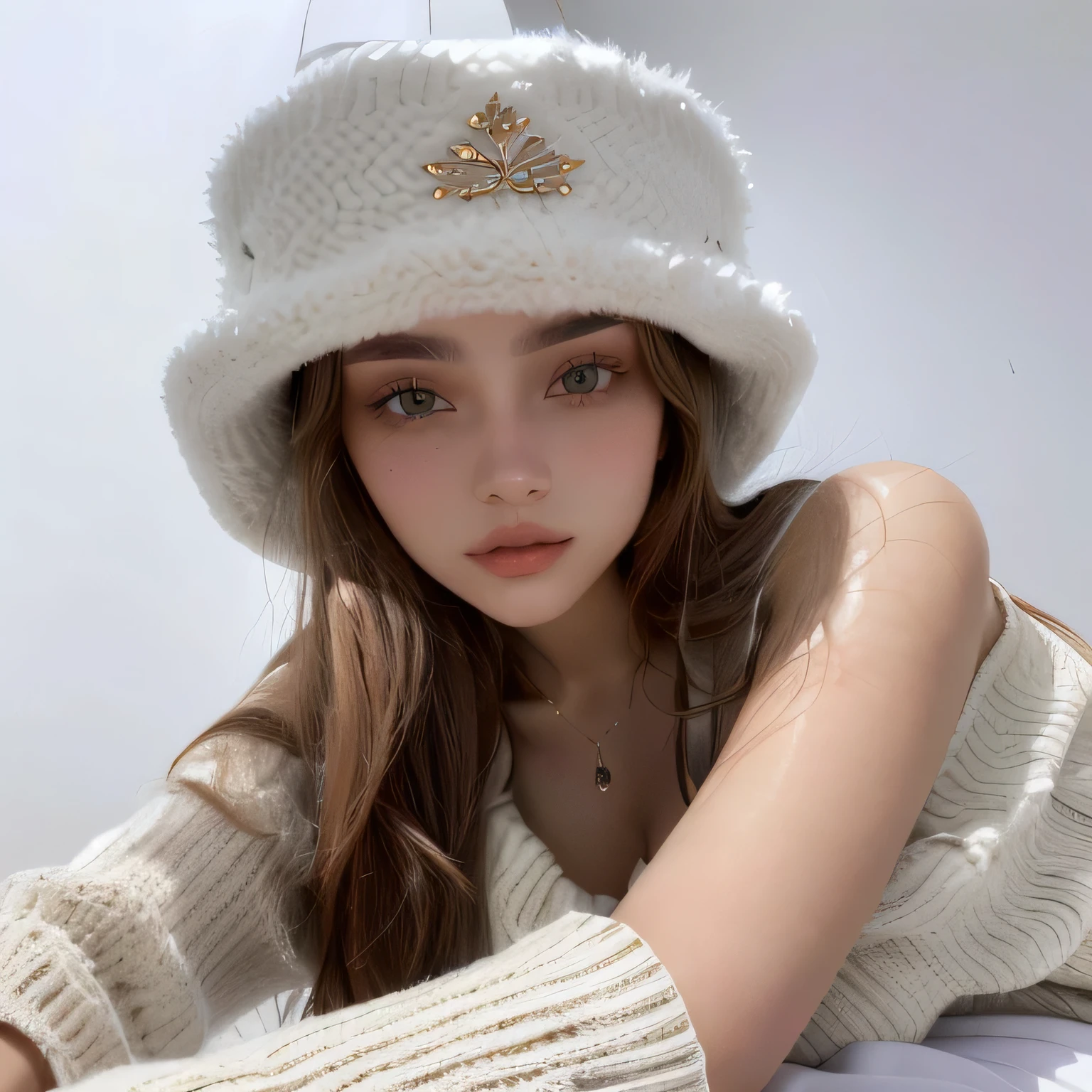 arafa woman wearing white hat and sweater posing for a photo, Anna Nikonova aka Newmilky, style of julia razumova, Victoria Gavrilenko, Bella Poarca, Yulia Gorokhova, anastasia ovchinnikova, retrato sophie mudd, russian girlfriend, Bela Hadid, dilraba dilmurat, dasha taran