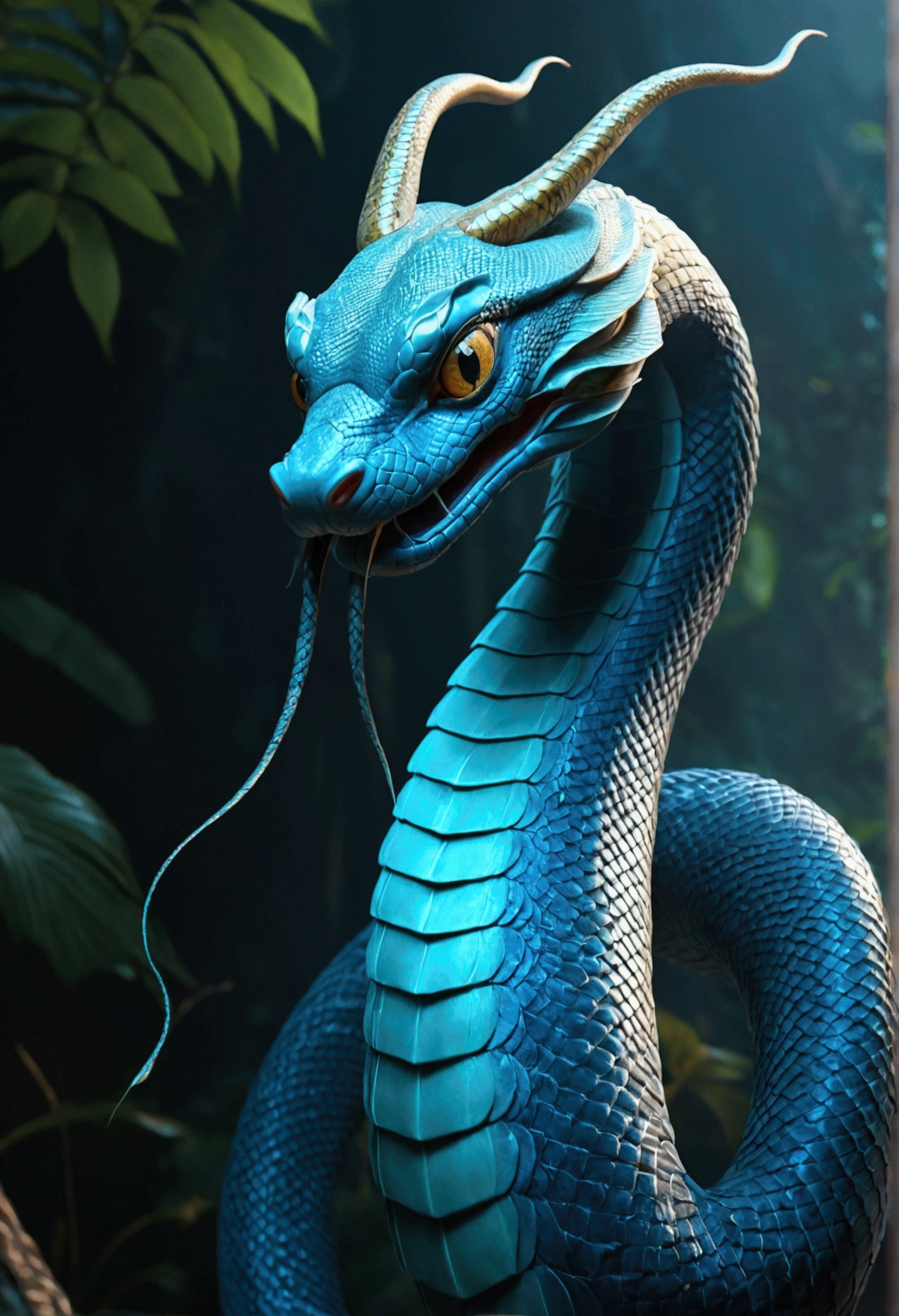 (((serpent))) best quality, ultra-high resolution, 4K detailed CG, master part, Krishna, Hindu god,serpe,em cima da serpe, Hindu mythology,((em cima da serpent)), Hindu image , aesthetic, centered on the screen, wings, blue scales