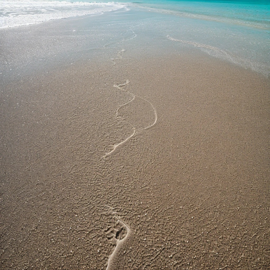 perfectly clear ocean meets perfectly clean white minimalist sand