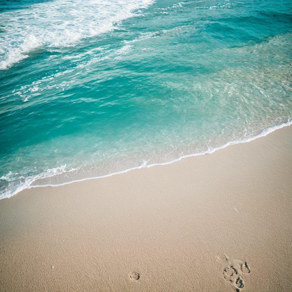 perfectly clear ocean meets perfectly clean white minimalist sand