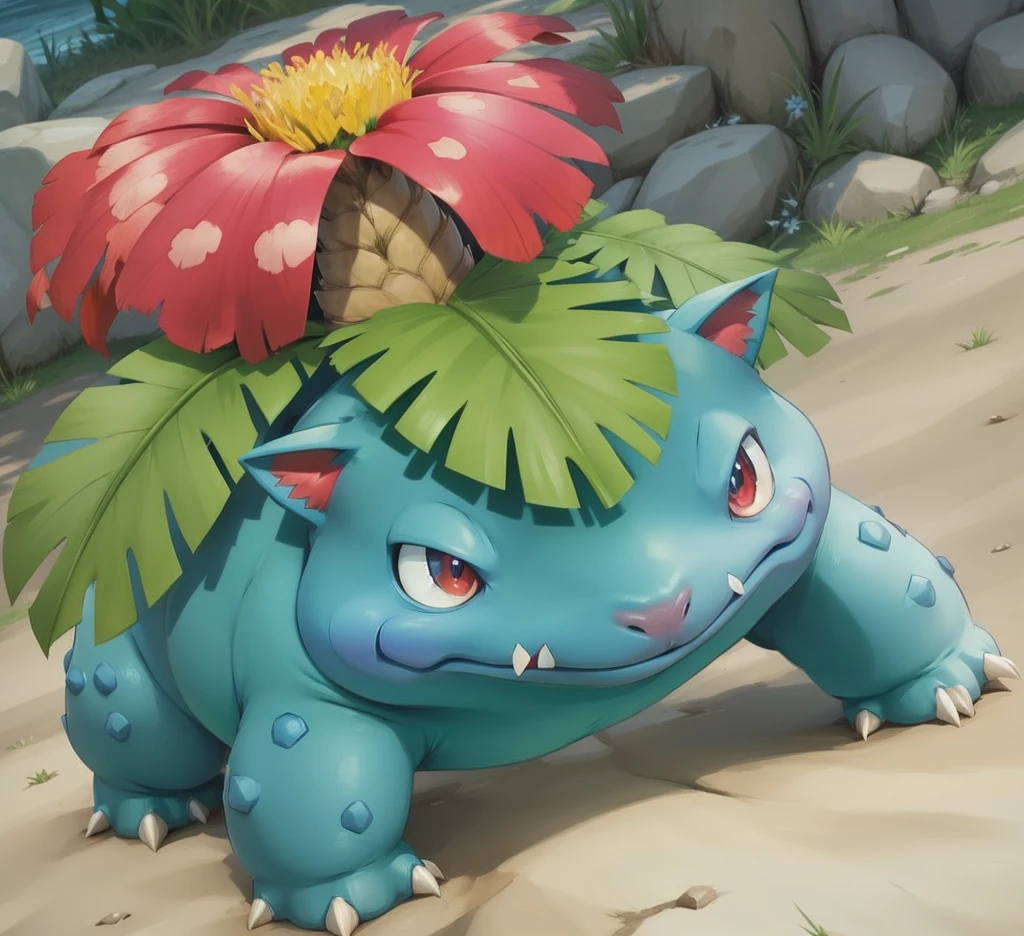 venusaur Pokemon, cinematic composition, realistic, proportional