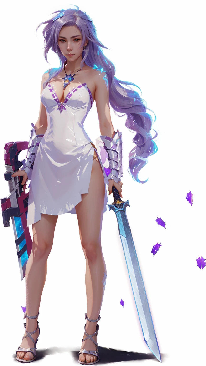 there is a woman with a sword and a dress on, knights of zodiac girl, cushart krenz key art feminine, katana zero video game character, portrait knights of zodiac girl, style of duelyst, clean artstyle, official character illustration, valkyrie style character, anime style character, inspired by rossdraws, concept art digital illustration, concept artstyle