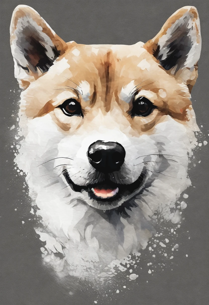 You are a professional creator.
Please emphasize the brushstroke texture and create a realistic icon as if drawn with ink.
Absolutely no text should be included.
Create an image of a Shiba Inu with a traditional Japanese-style design.
The image should have very delicate quality with bold, brushstroke-like black and white monochrome tones.
It should feature a glossy design and be a dynamic representation of a Japanese dog.
