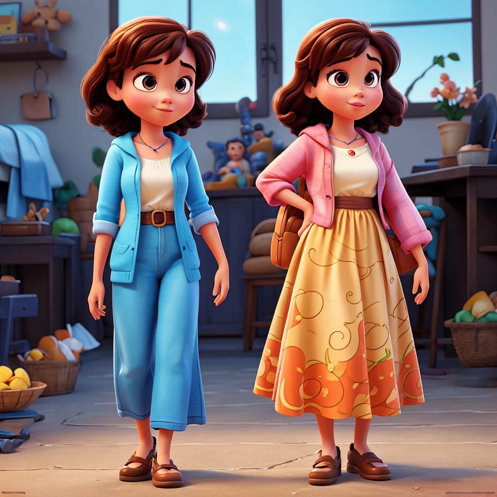 Transform the photo into a Disney Pixar drawing