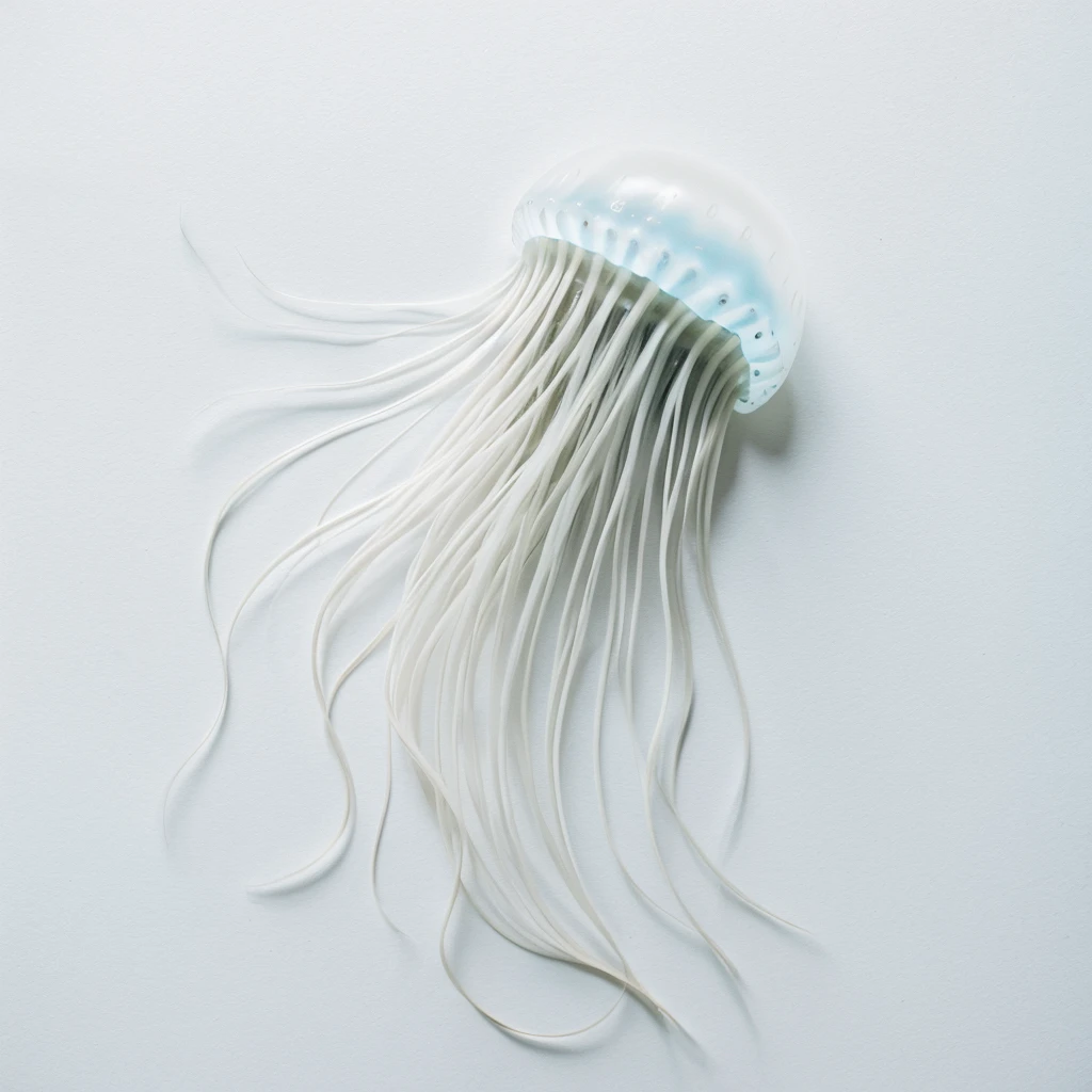 beautiful minimalist jellyfish medusa on a perfect white background