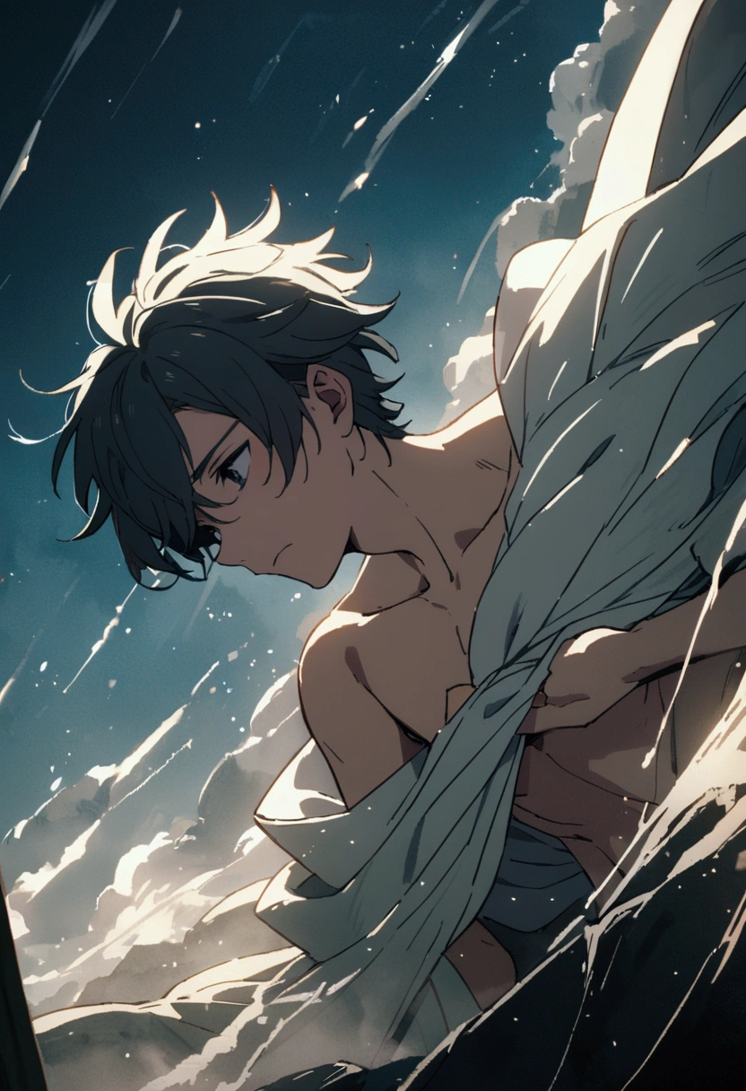 a half naked boy