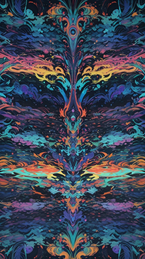 Highest quality、Tabletop、1 Female、solo、20-year-old,(Abstract art:1.4),(Psychedelic Theme:1.4),(Blue World)、There's a beautiful woman in the center of the world,A ray of light spreads