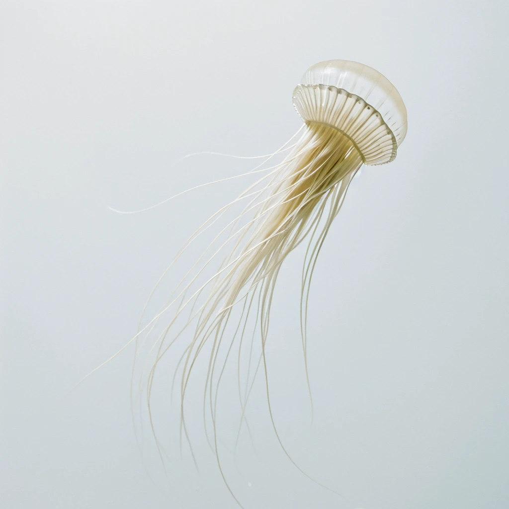 beautiful minimalist jellyfish medusa on a perfect white background