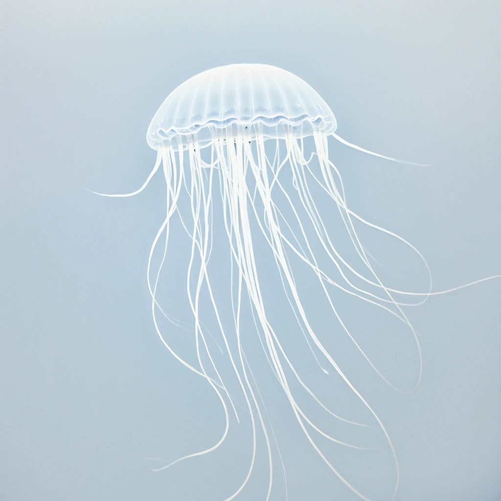 beautiful minimalist jellyfish medusa on a perfect white background