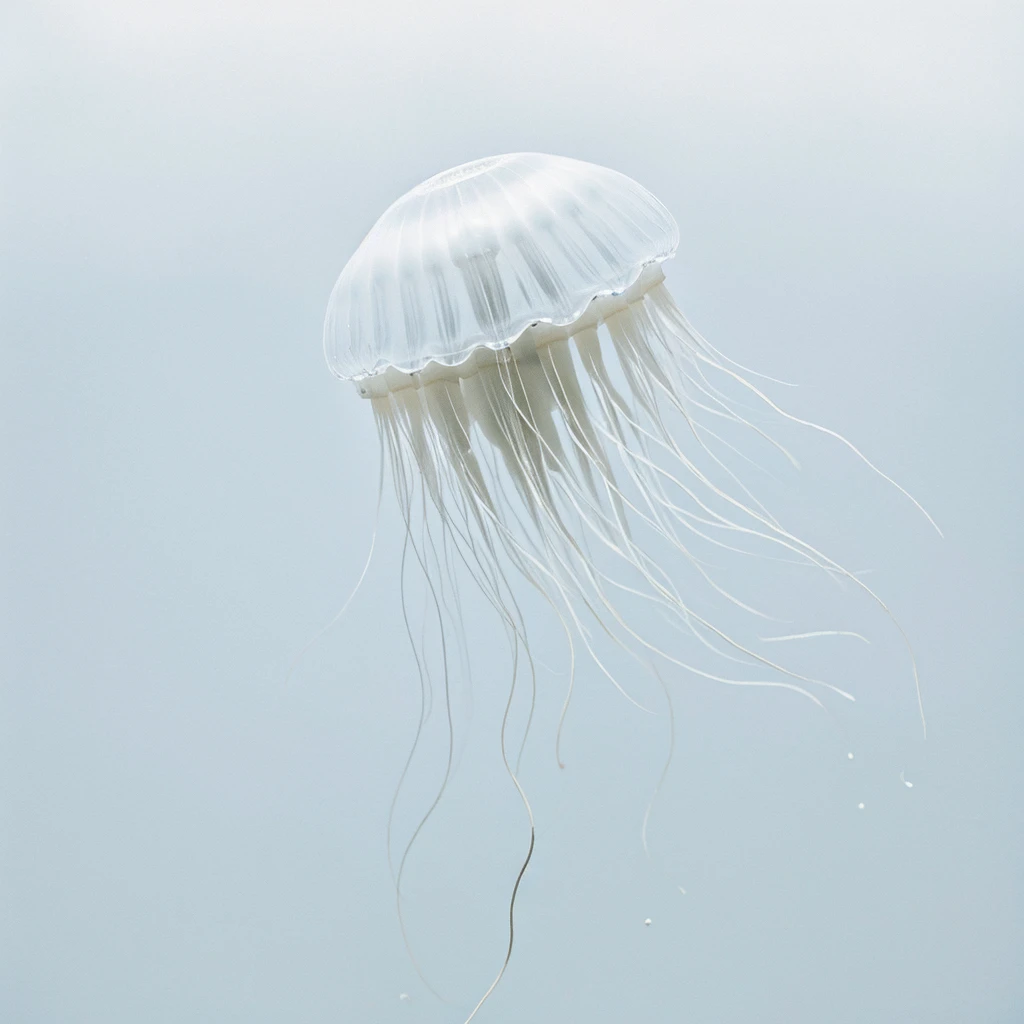 beautiful minimalist jellyfish medusa on a perfect white background