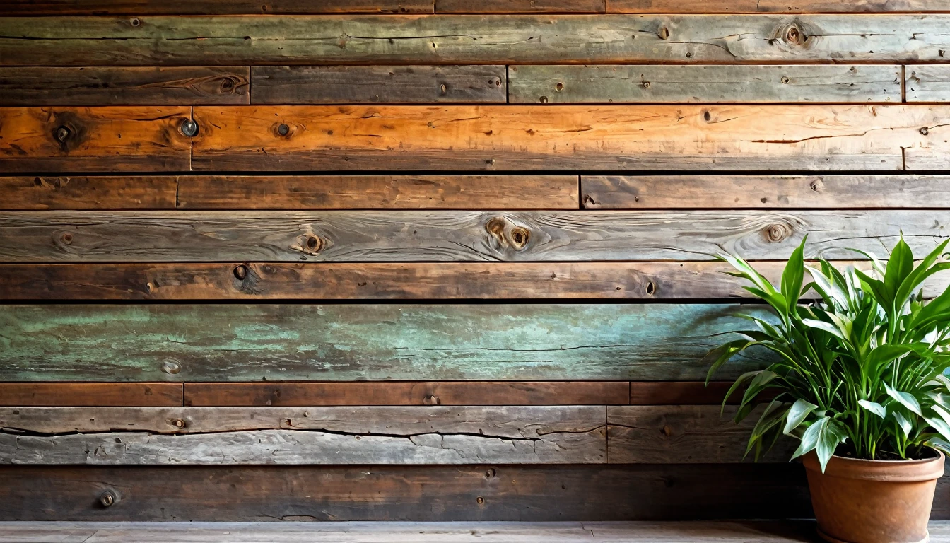 Imagine a serene and rustic setting where a wooden wall serves as the centerpiece. The wall is composed of aged timber planks, each one rich with history and character. The wood grains are vividly detailed, showing the intricate patterns that nature has etched over the years. Some planks have knots, adding to the natural beauty and authenticity of the scene.
The wall is weathered, with a patina that speaks of many seasons endured. There are subtle variations in color, from deep browns to lighter, honeyed hues, creating a harmonious blend of tones. The texture is tactile, almost palpable, with some areas rough to the touch and others smoother, worn down by time and use. Small cracks and crevices are visible, giving the impression that this wall has witnessed countless stories and events.
Sunlight filters in through a nearby window, casting gentle, dappled light on the wooden surface. This interplay of light and shadow highlights the depth and texture of the wood, creating a warm and inviting atmosphere. In some spots, the sunlight enhances the natural sheen of the wood, making it appear almost golden.
Adjacent to the wall, there might be elements that complement its rustic charm. Perhaps an old-fashioned lantern hangs nearby, its metal frame slightly rusted but still sturdy, adding a touch of antiquity. Or maybe there’s a simple wooden shelf, adorned with potted plants, their green leaves a vibrant contrast to the rich brown of the wood.
This wooden wall, with its rich texture and detailed craftsmanship, stands as a testament to timeless beauty and rustic elegance, inviting anyone who sees it to pause and appreciate the quiet, enduring charm of natural materials.
