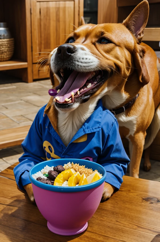 Courage the cowardly dog eating açai bowl