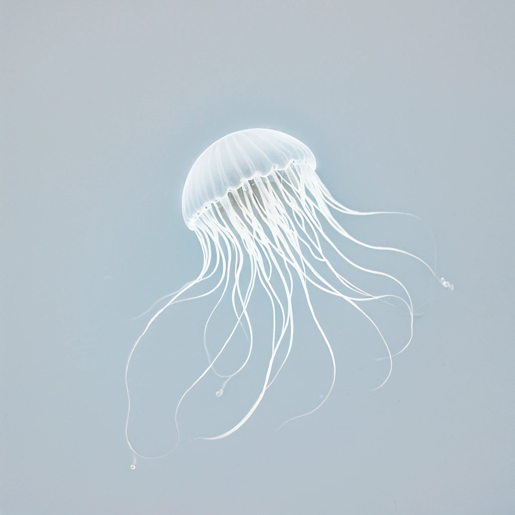 beautiful minimalist jellyfish medusa on a perfect white background