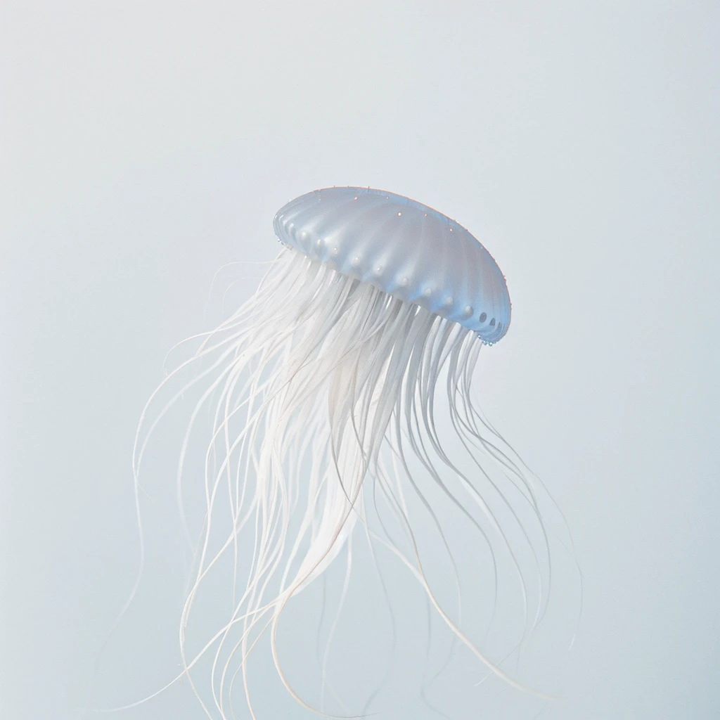 beautiful minimalist jellyfish medusa on a perfect white background