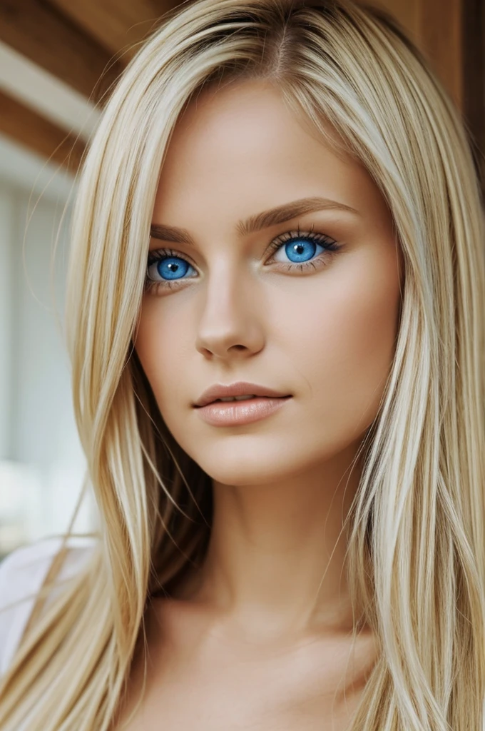 Polish woman beautiful blue eyes blond hair