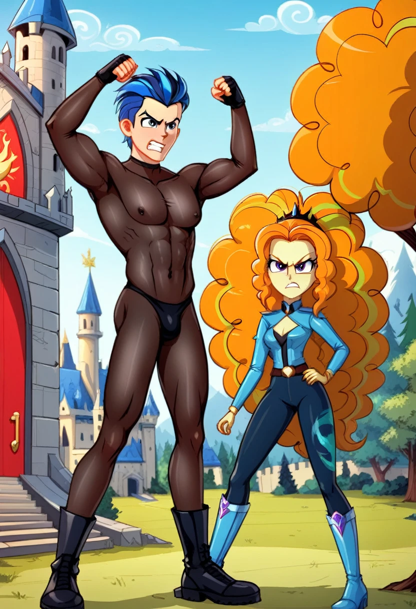 Eqg adagio angry bodystocking in the castle fight boy
