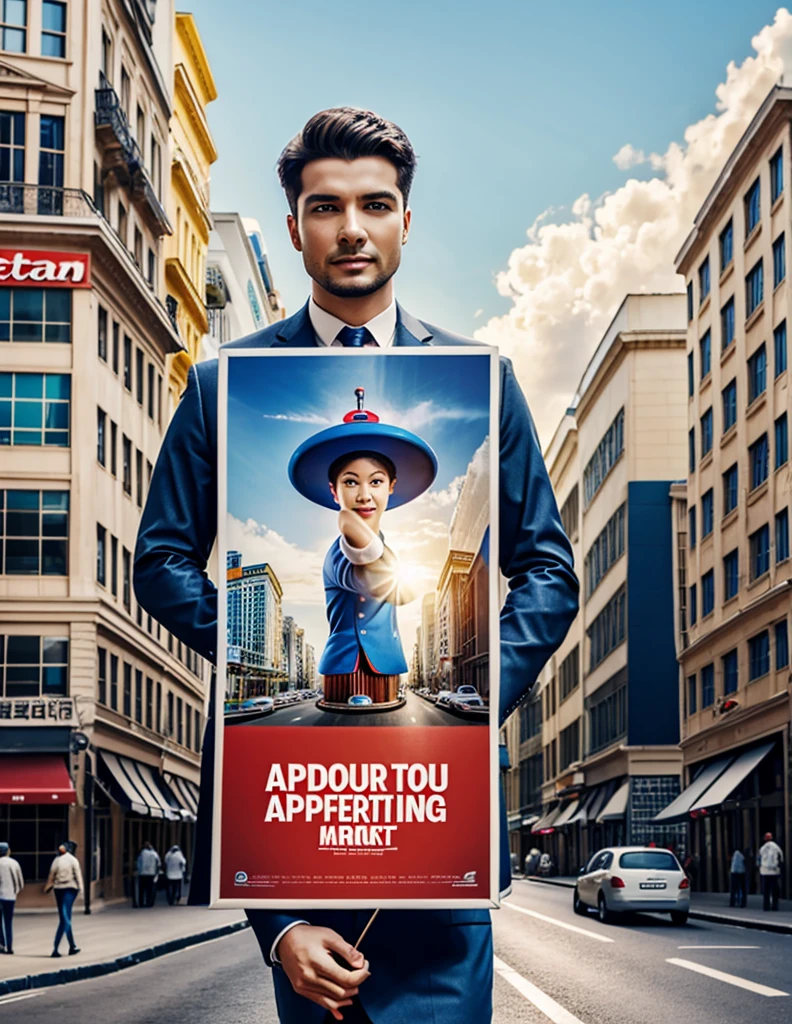 Design a picture for me that uses four items: Advertising Campaign, Future, Market