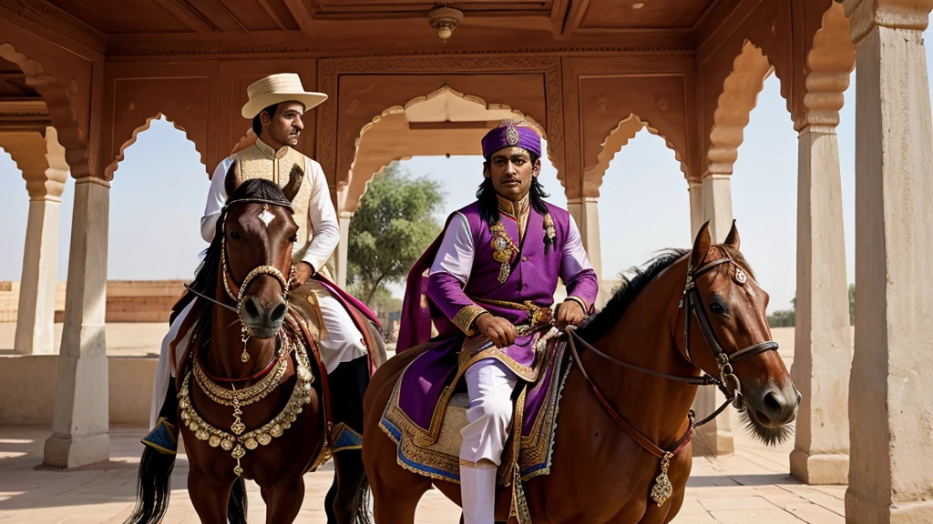 Yak Raja who is going to his Rajmahal riding on a horse