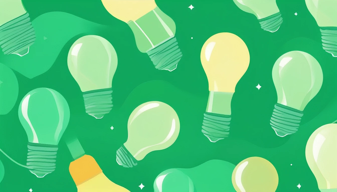 lightbulb idea. Simple flat gradient illustration. jade