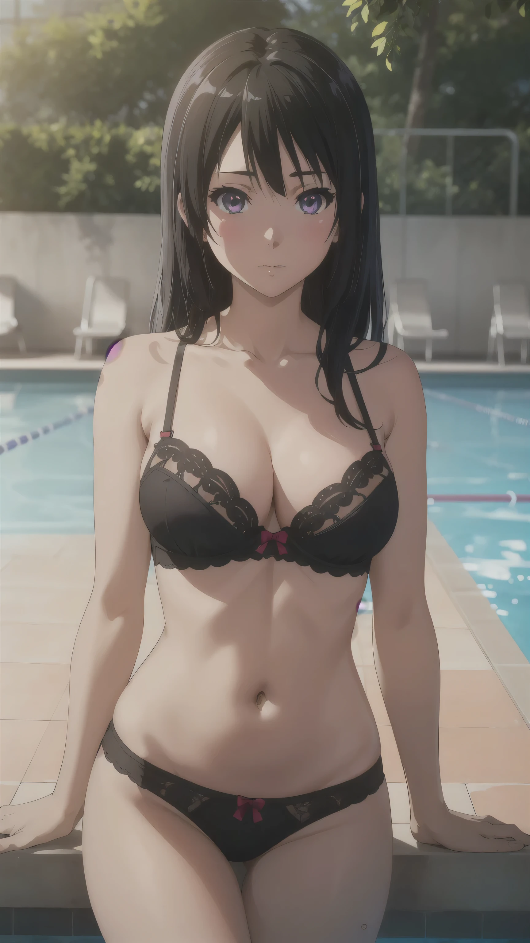 (A superb exquisite Kousaka Reina), (Kousaka Reina:1.5),
(photo realistic:1.4), (hyper realistic:1.4), (realistic:1.3),
(smoother lighting:1.05), (increase cinematic lighting quality:0.9), 32K,
1girl, girl, realistic lighting, light on face, ray trace, (brightening light:1.2), (Increase quality:1.4),
(best quality real texture skin:1.4), finely detailed eyes, finely detailed face, finely quality eyes,
(tired and sleepy and satisfied:0.0), ((face closeup)),
(large chest), (Perfect Body Proportions), (slender Body Proportions),
(poolside), colorful bra & panties,
(Increase body line mood:1.1), (Increase skin texture beauty:1.1),