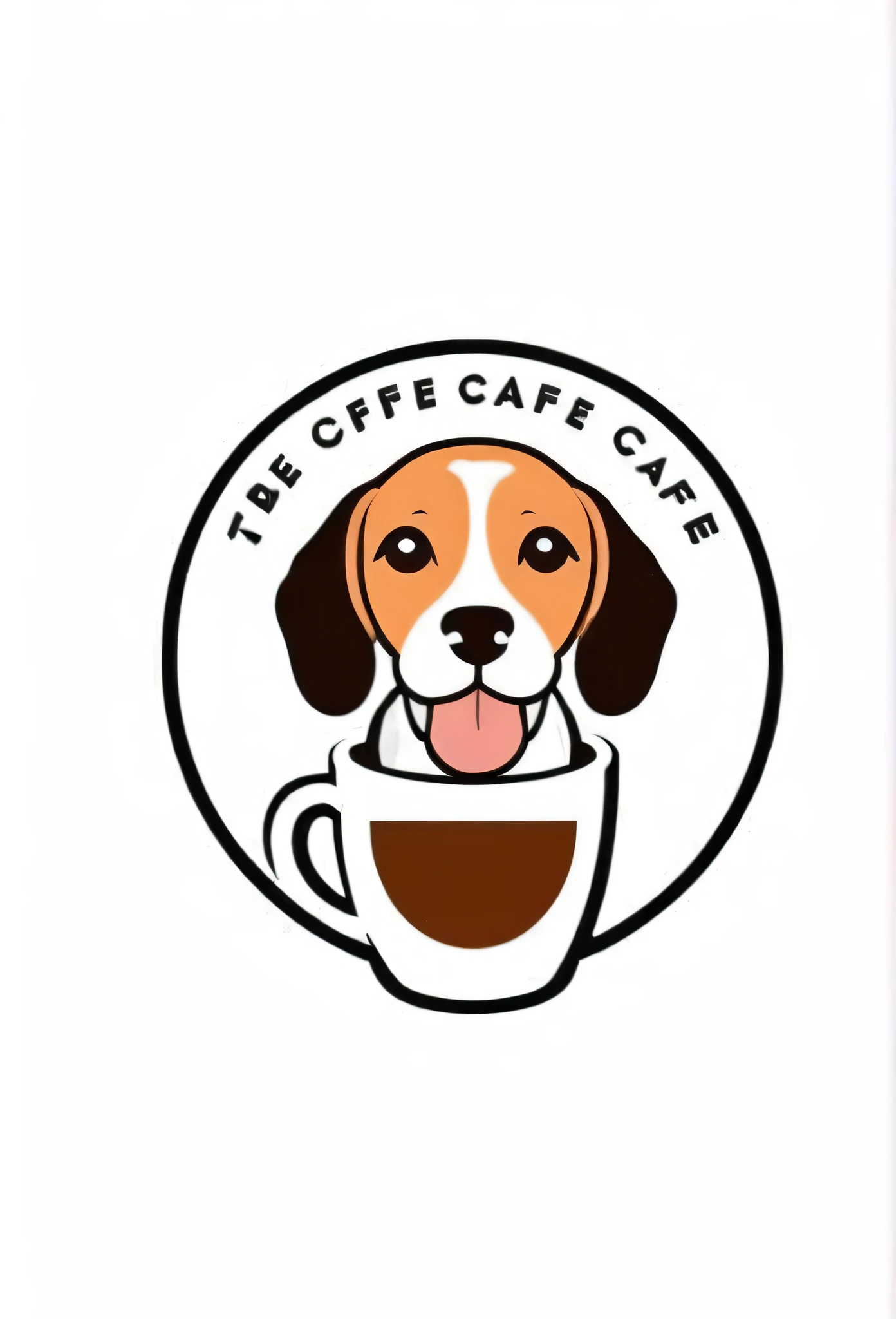 White background
Fashionable logo of a circle-shaped dog cafe
Cute, the beagle is sticking out his tongue and laughing,
There is a coffee cup on the beagle's head.
This coffee cup is
a playful and cute logo
Beagles and Coffee Cups
A stylish logo for a dog cafe
Inside the circle logo, a cute beagle smiling with its tongue sticking out
a stylish coffee cup
Happy Logo
Cute Logo
chic and modern design
The logo uses only orange, white and black cafe menu coffee is in a paper cup with steam coming out of it